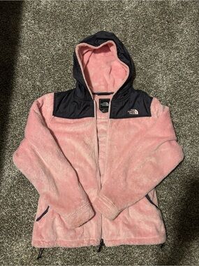 The North Face Pink Hooded Fleece Jacket LG